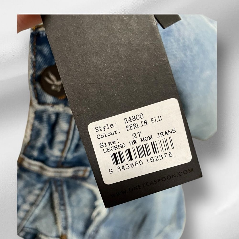 One-Teaspoon‎ Legends High Waist Mom Fit Denim Jeans - Berlin Blue 27 - Picture 9 of 11